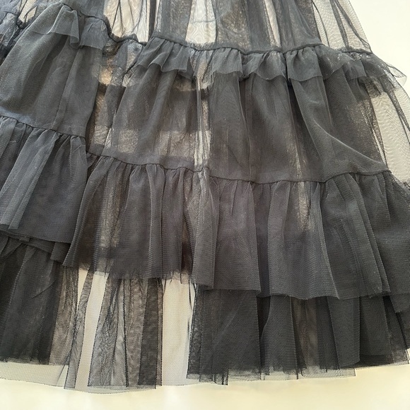 Anthropologie Maeve Tiered Tulle Tunic Blouse Black NWT Women’s Size X-Small - Picture 9 of 13